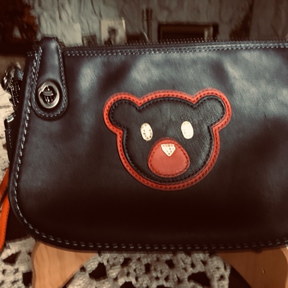 Coach 1941 varsity patch blue turnlock pouch - Picture 1 of 7